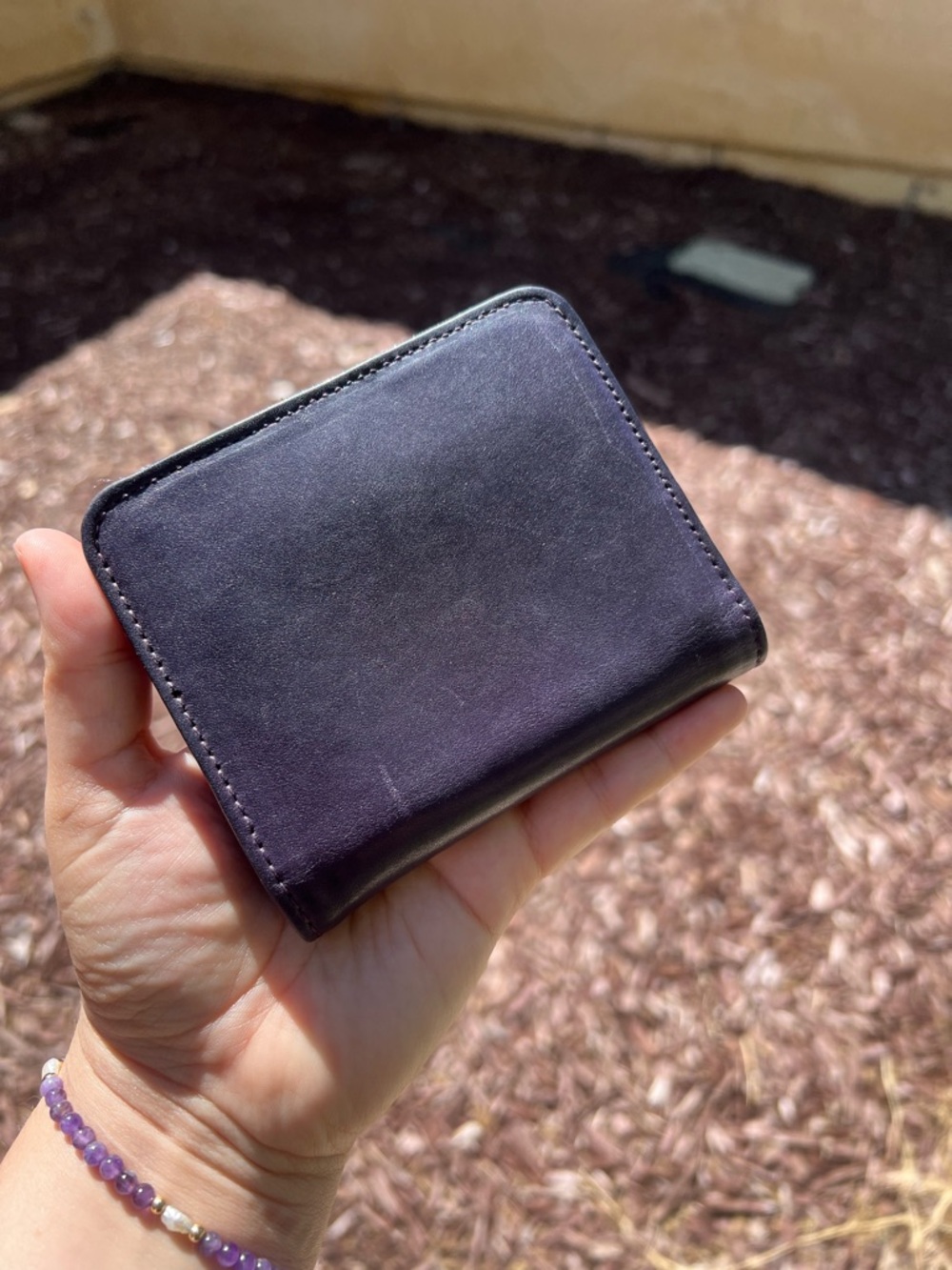 Vintage Coach Small Leather Wallet in Deep Purple with Silver Zipper 6911 - Picture 3 of 11